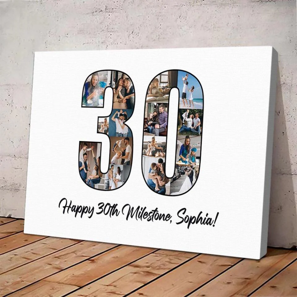 Happy 30th Birthday Milestone Custom Canvas Poster Birthday Gift For Wife - Image 9