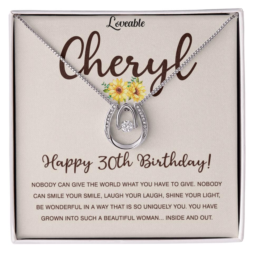 Happy 30th Birthday - Personalized White Gold Necklace - Custom Name - Image 10
