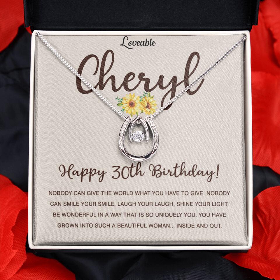 Happy 30th Birthday - Personalized White Gold Necklace - Custom Name - Image 11
