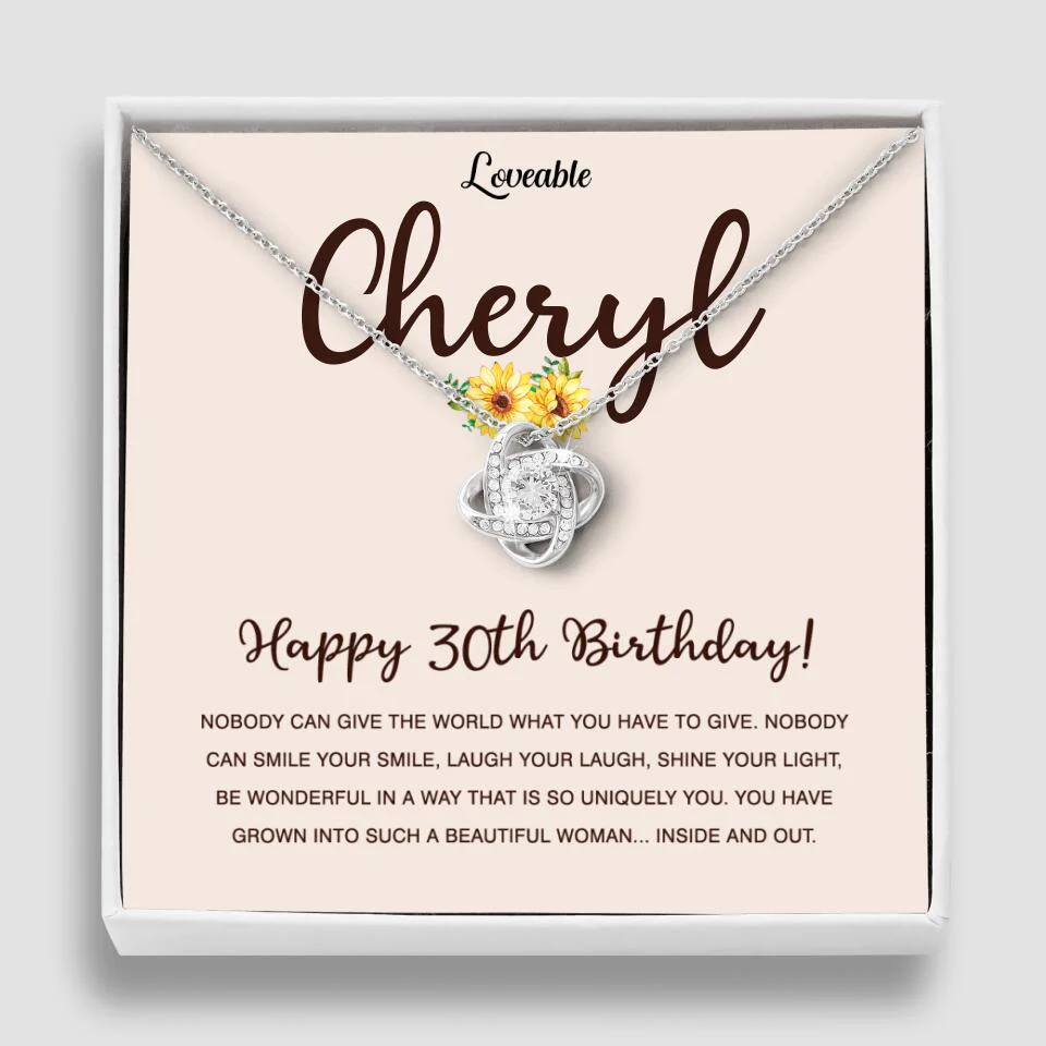 Happy 30th Birthday - Personalized White Gold Necklace - Custom Name - Image 17