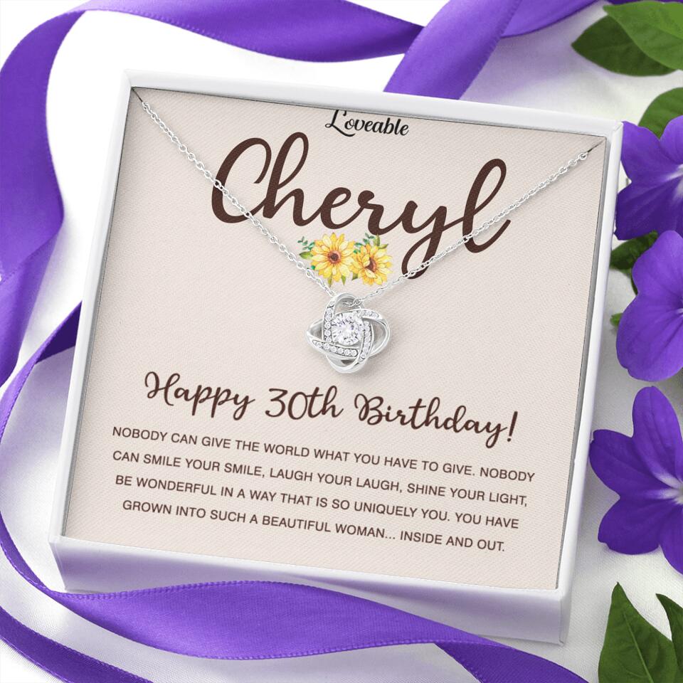 Happy 30th Birthday - Personalized White Gold Necklace - Custom Name - Image 21