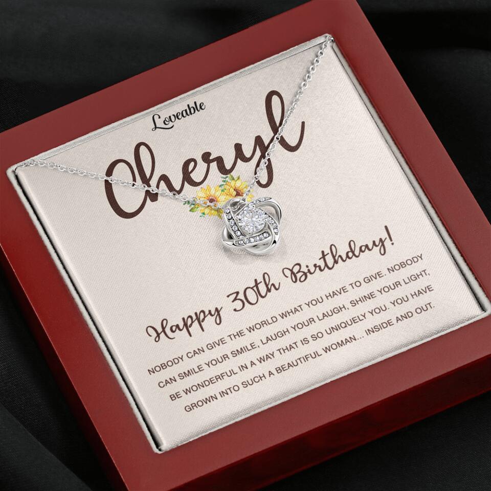 Happy 30th Birthday - Personalized White Gold Necklace - Custom Name - Image 23
