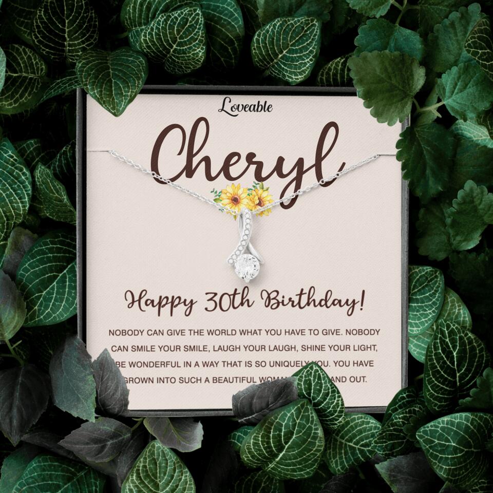 Happy 30th Birthday - Personalized White Gold Necklace - Custom Name - Image 3