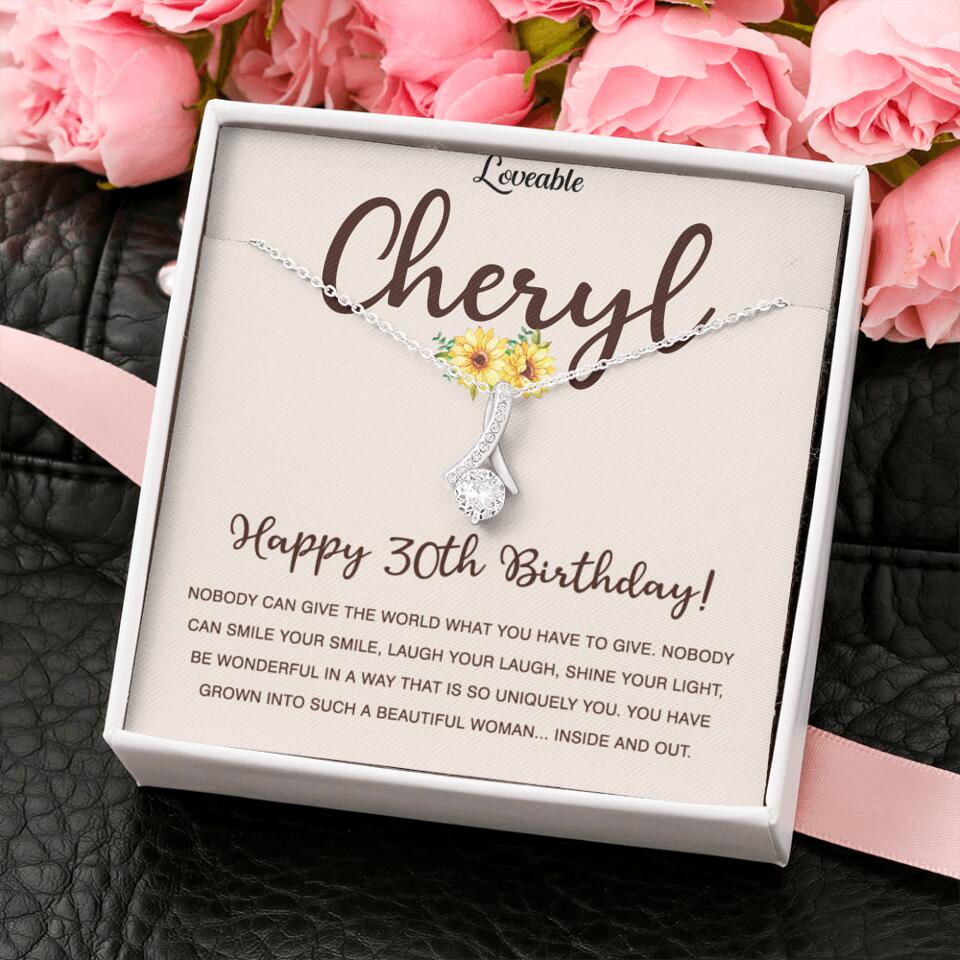 Happy 30th Birthday - Personalized White Gold Necklace - Custom Name - Image 5