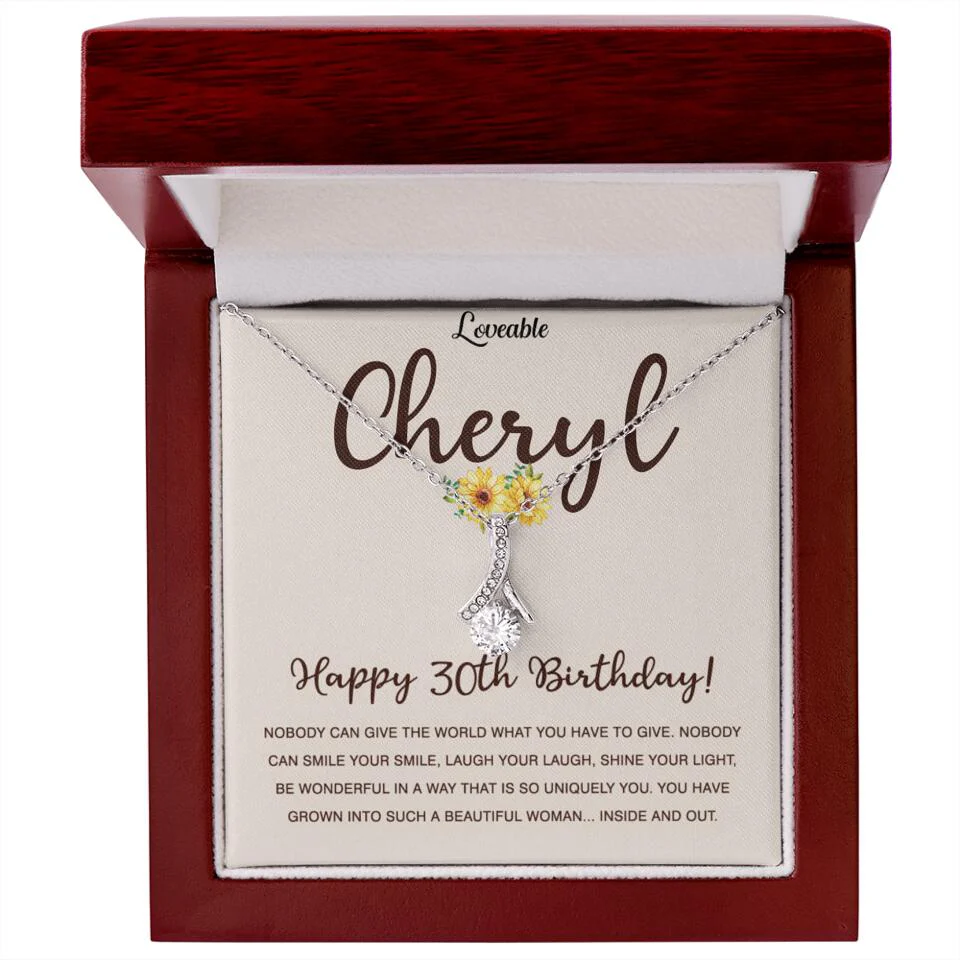Happy 30th Birthday - Personalized White Gold Necklace - Custom Name - Image 6