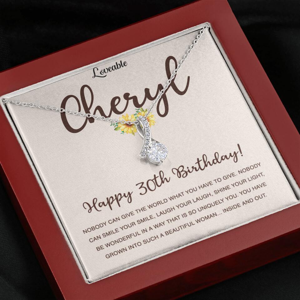Happy 30th Birthday - Personalized White Gold Necklace - Custom Name - Image 7