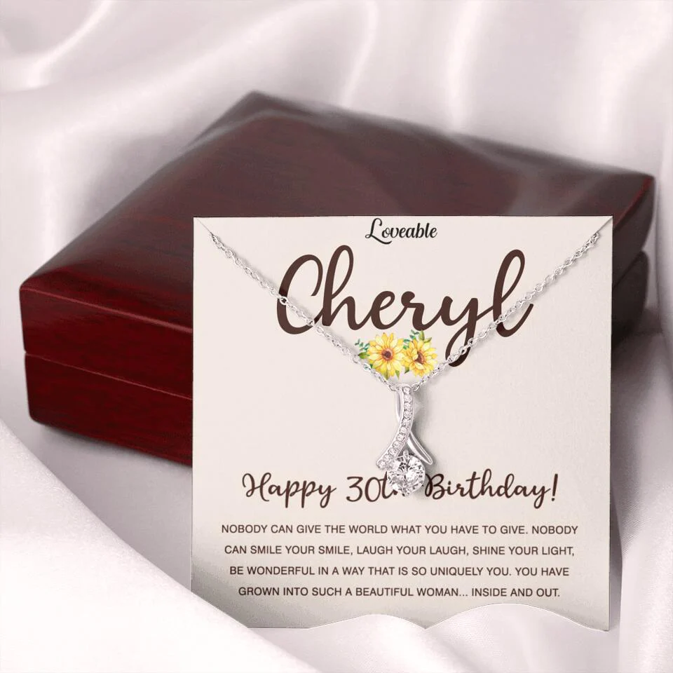 Happy 30th Birthday - Personalized White Gold Necklace - Custom Name - Image 8
