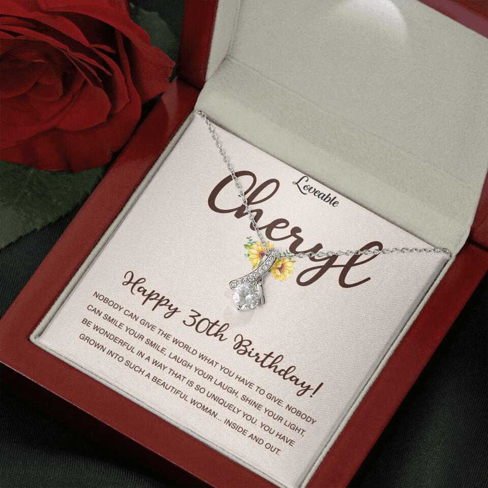 Happy 30th Birthday - Personalized White Gold Necklace - Custom Name - Image 9