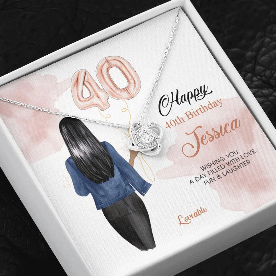 Happy 40th Birthday Custom Necklace Birthday Gift For Her - Image 2