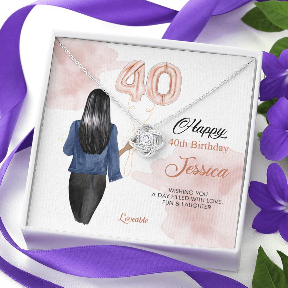 Happy 40th Birthday Custom Necklace Birthday Gift For Her - Image 5