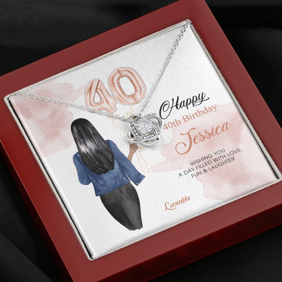 Happy 40th Birthday Custom Necklace Birthday Gift For Her - Image 7