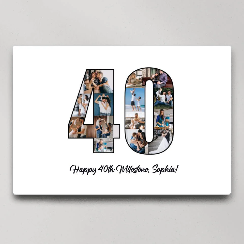 Happy 40th Birthday Milestone Custom Canvas Poster Birthday Gift For Wife - Image 2