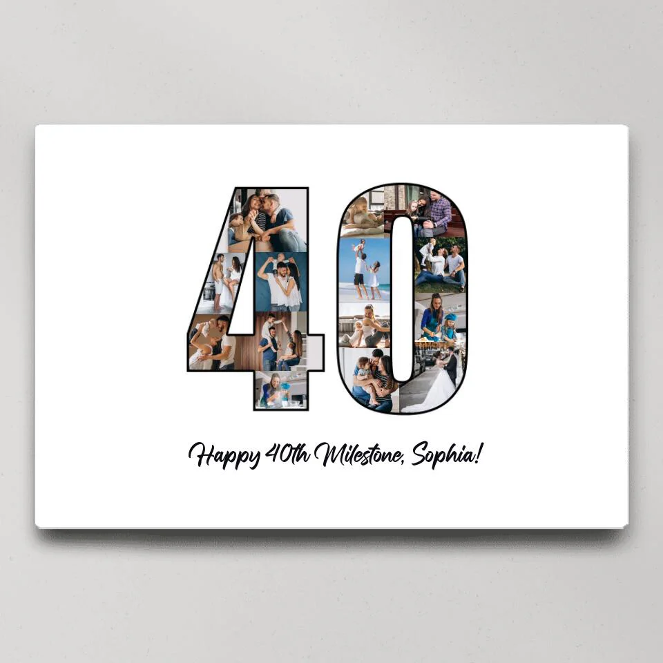 Happy 40th Birthday Milestone Custom Canvas Poster Birthday Gift For Wife - Image 3