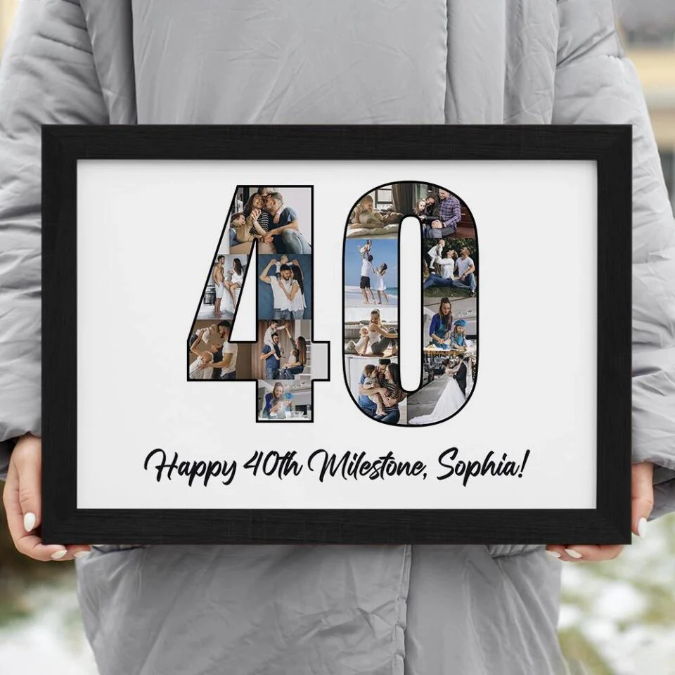 Happy 40th Birthday Milestone Custom Canvas Poster Birthday Gift For Wife - Image 4
