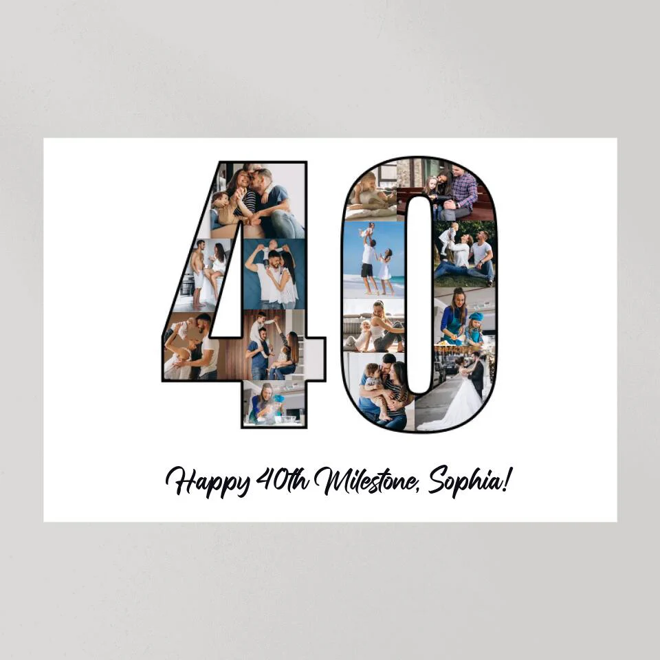 Happy 40th Birthday Milestone Custom Canvas Poster Birthday Gift For Wife - Image 6