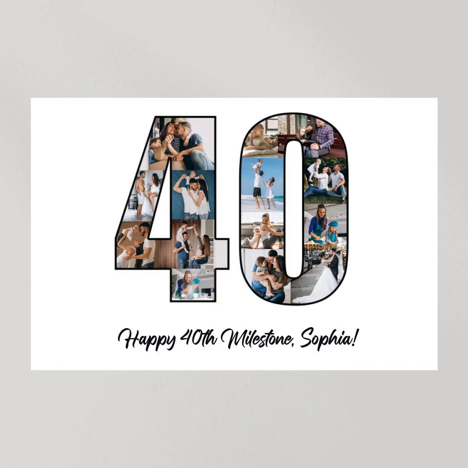 Happy 40th Birthday Milestone Custom Canvas Poster Birthday Gift For Wife - Image 7
