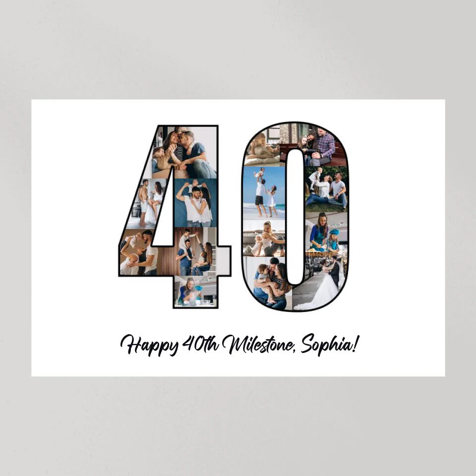 Happy 40th Birthday Milestone Custom Canvas Poster Birthday Gift For Wife - Image 8