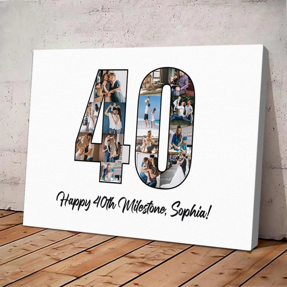 Happy 40th Birthday Milestone Custom Canvas Poster Birthday Gift For Wife - Image 9