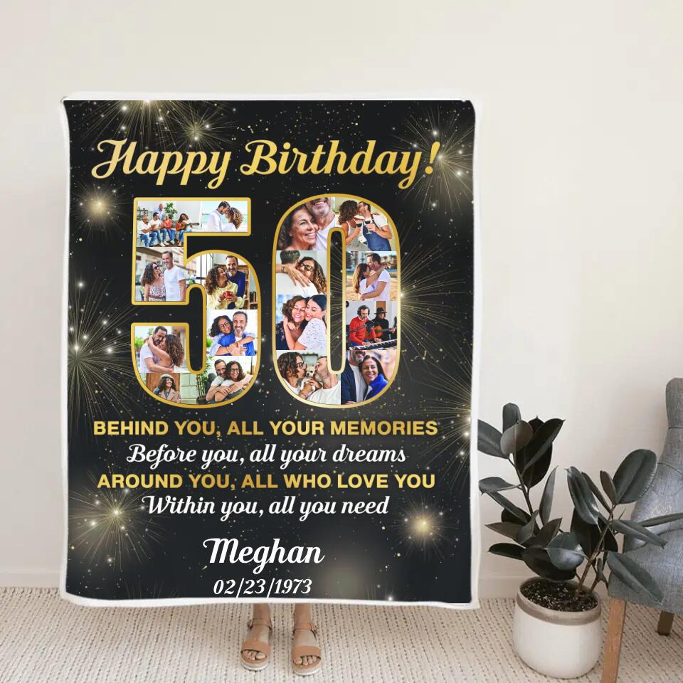 Happy 50th Birthday - Personalized Blanket 3 Sizes - Best 50th Birthday Gifts For Dad Mom Grandparents Wife Husband - 301IHPBNBL040 - Image 5