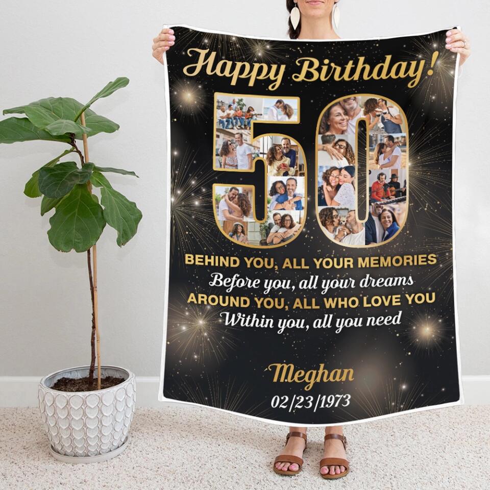 Happy 50th Birthday - Personalized Blanket 3 Sizes - Best 50th Birthday Gifts For Dad Mom Grandparents Wife Husband - 301IHPBNBL040 - Image 6