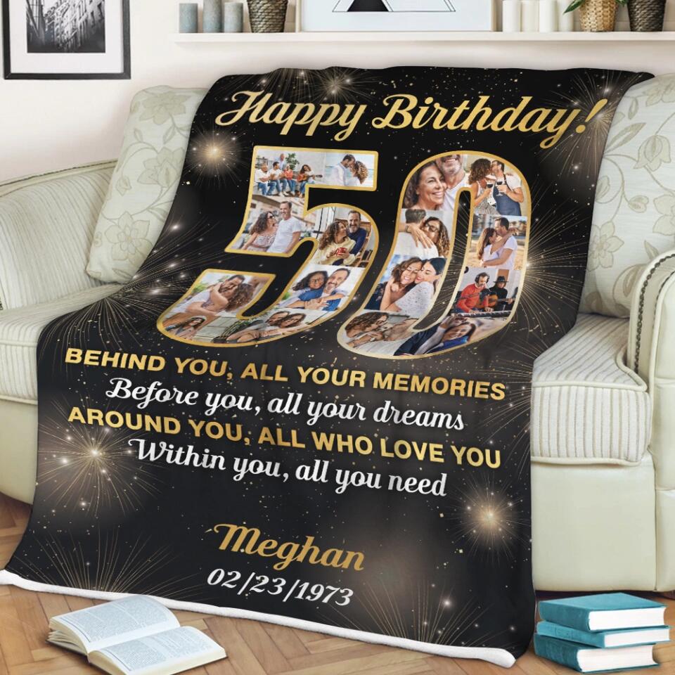 Happy 50th Birthday - Personalized Blanket 3 Sizes - Best 50th Birthday Gifts For Dad Mom Grandparents Wife Husband - 301IHPBNBL040 - Image 7