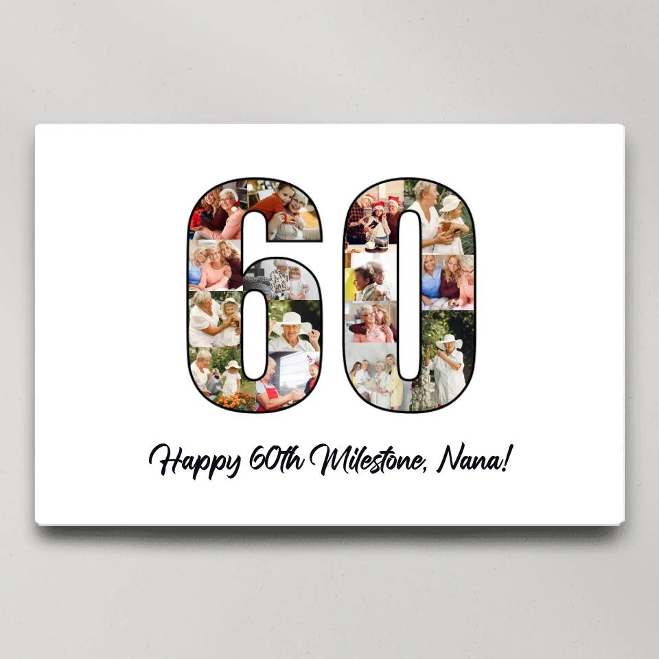 Happy 60th Birthday Milestone Custom Canvas Poster Birthday Gift For Mom For Grandma - Image 2