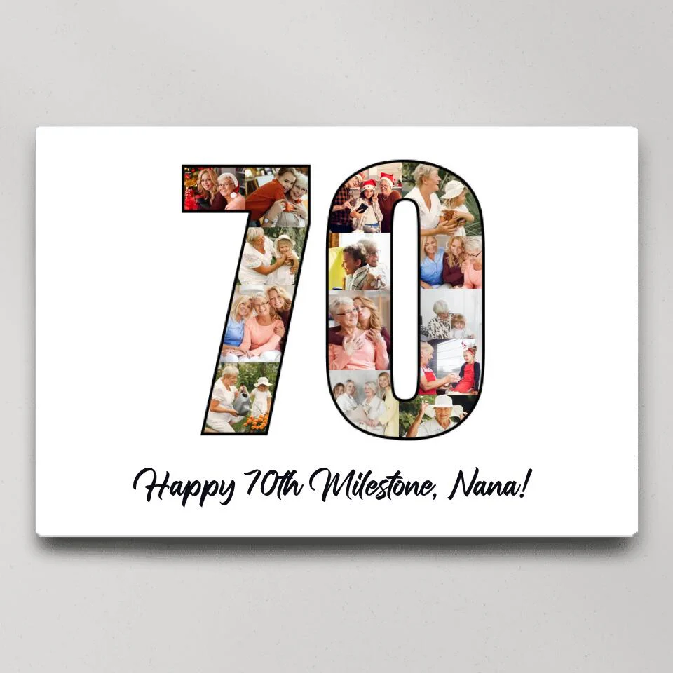 Happy 70th Birthday Milestone Custom Canvas Poster Birthday Gift For Mom For Grandma - Image 2
