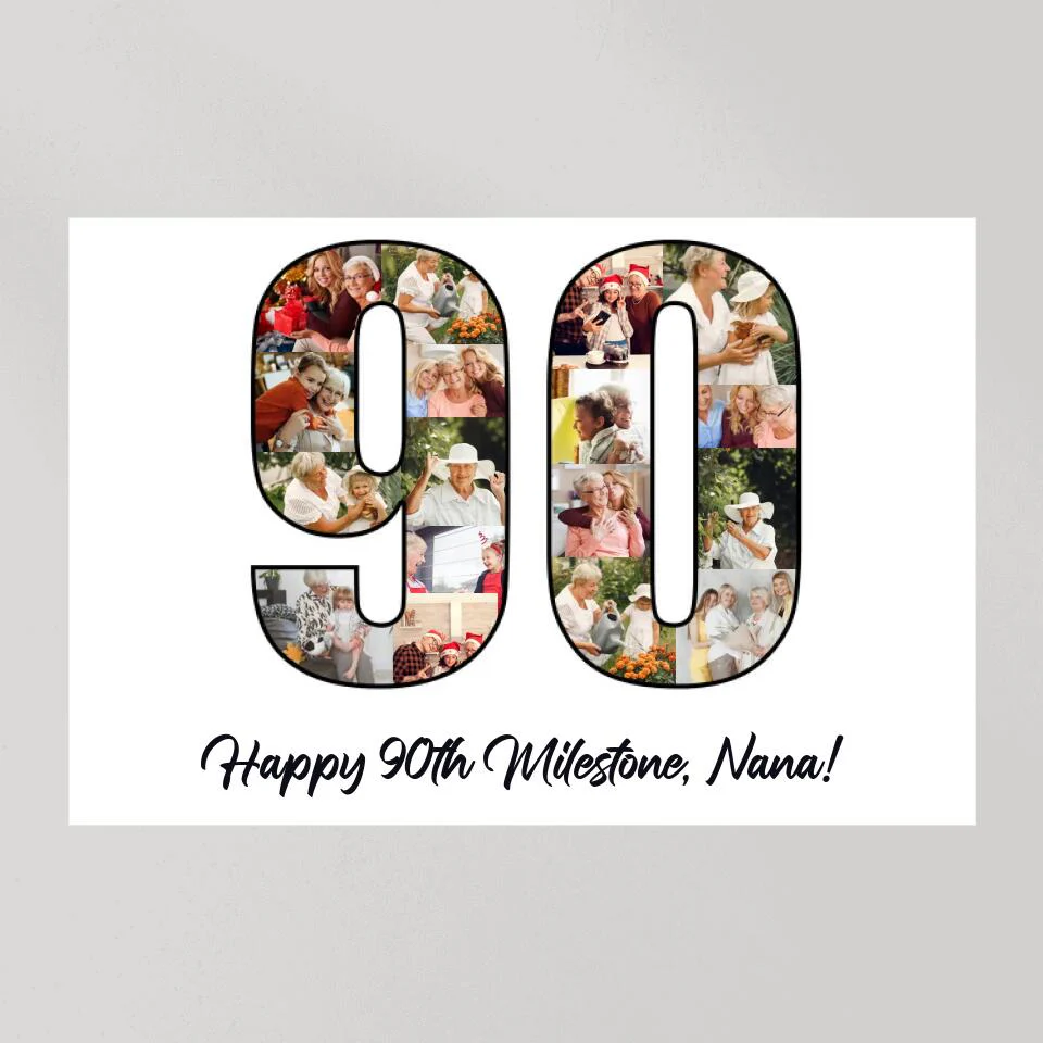 Happy 90th Birthday Milestone Custom Canvas Poster Birthday Gift For Grandparents - Image 6