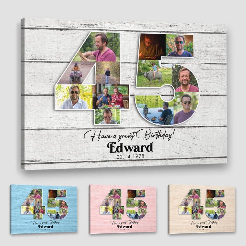Happy A Great 45th Birthday - Custom Canvas Poster - Birthday Gift For Parents - Image 4