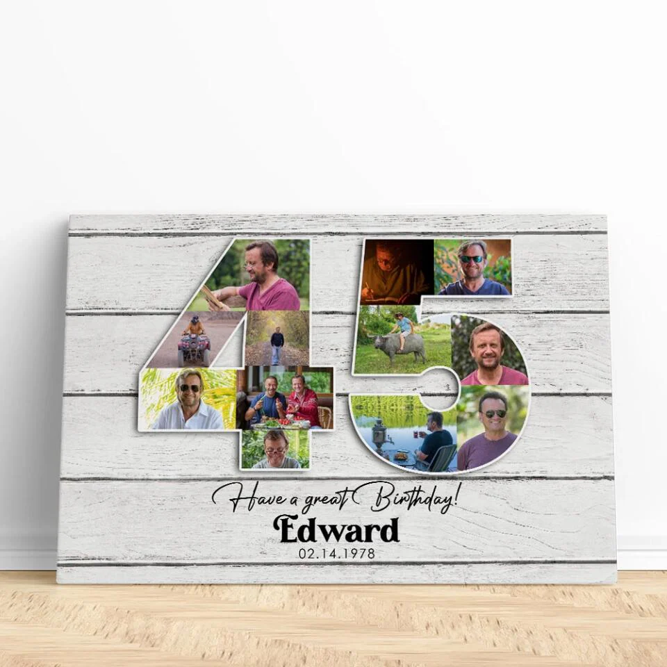 Happy A Great 45th Birthday - Custom Canvas Poster - Birthday Gift For Parents - Image 5