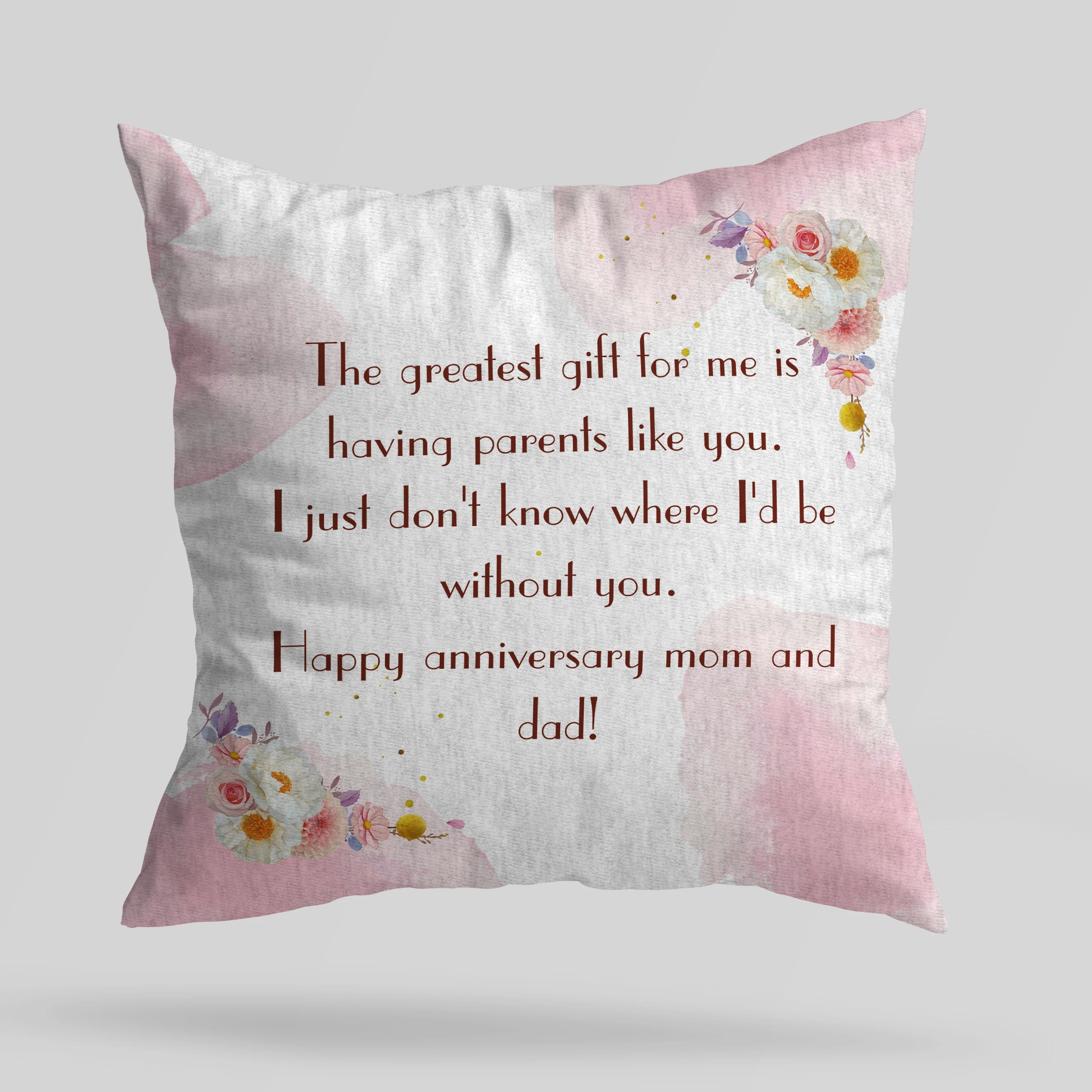 Happy Anniversary Giraffle Mom and Dad Canvas Pillow - Image 3