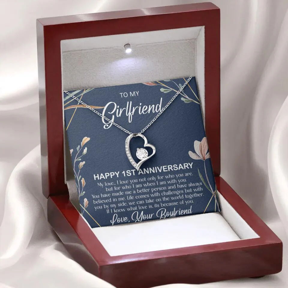 Personalized Valentine Gifts - Happy 1 Month 1st To My Girlfriend Personalized Jewelry - Image 16