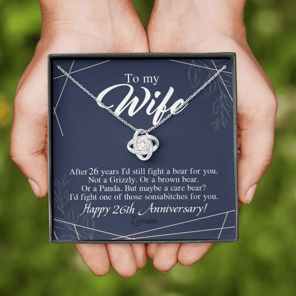 Happy Anniversary To My Wife Personalized Necklace - Image 3