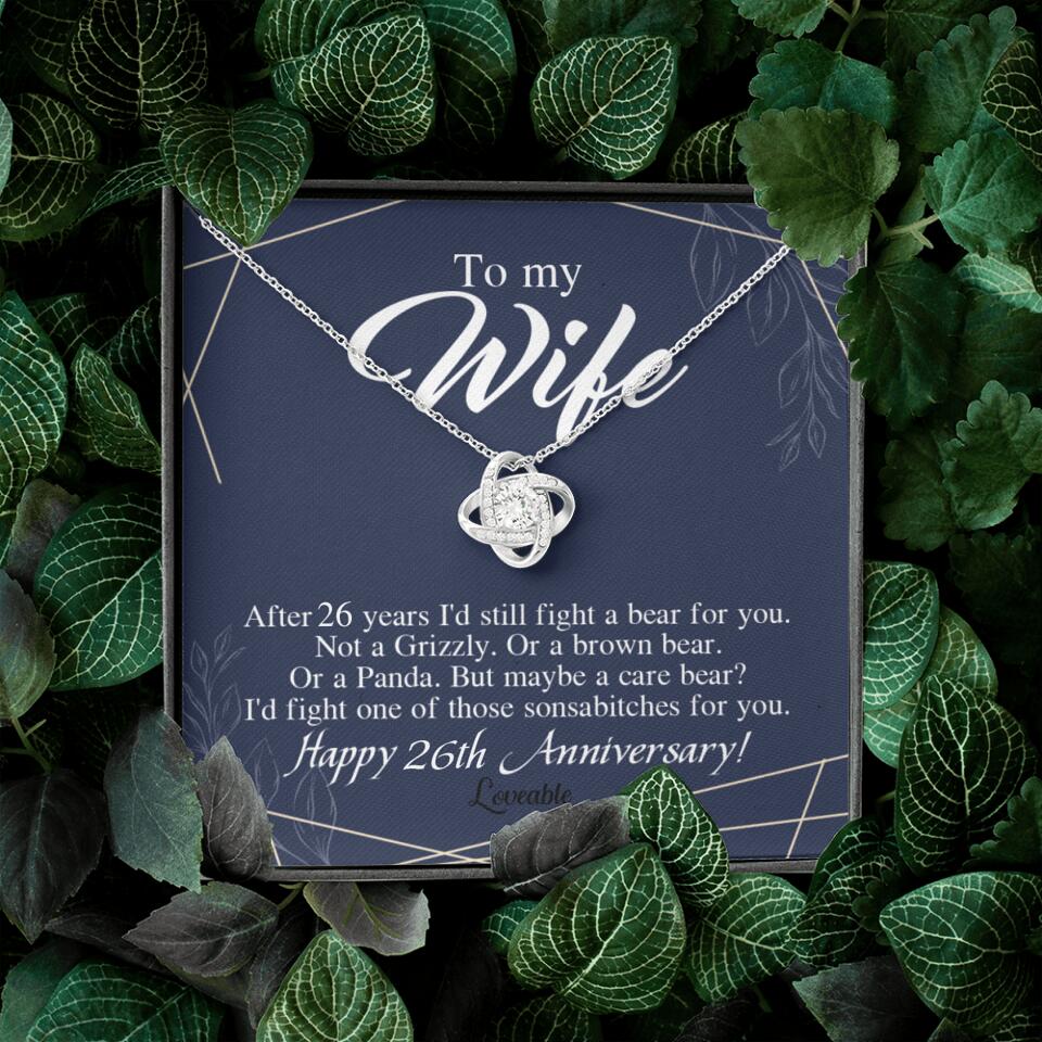 Happy Anniversary To My Wife Personalized Necklace - Image 4