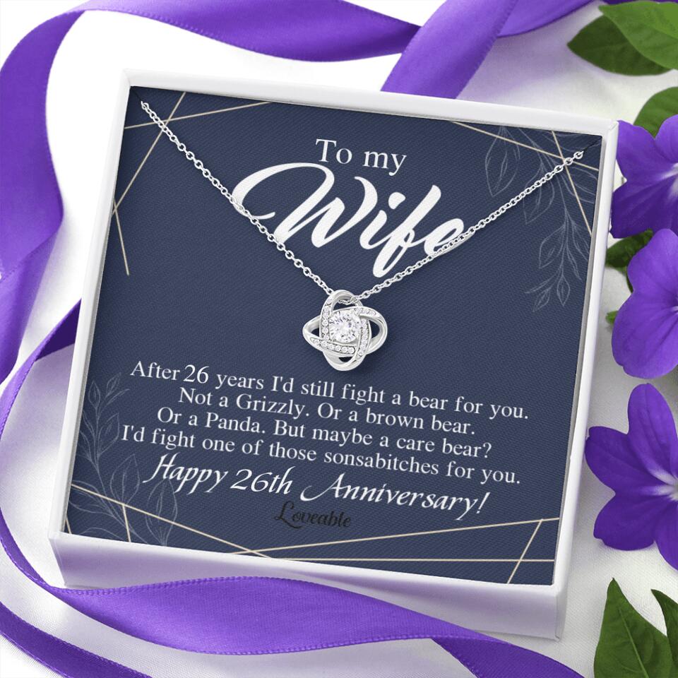 Happy Anniversary To My Wife Personalized Necklace - Image 5