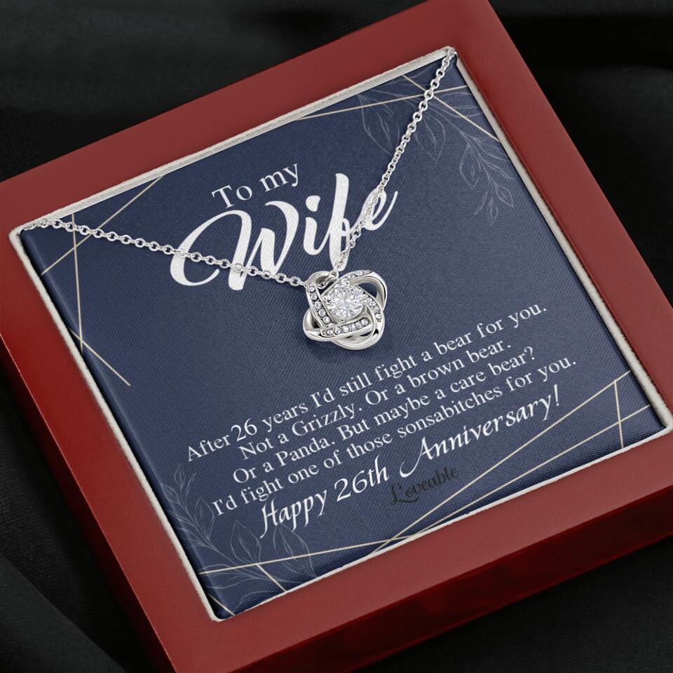 Happy Anniversary To My Wife Personalized Necklace - Image 7