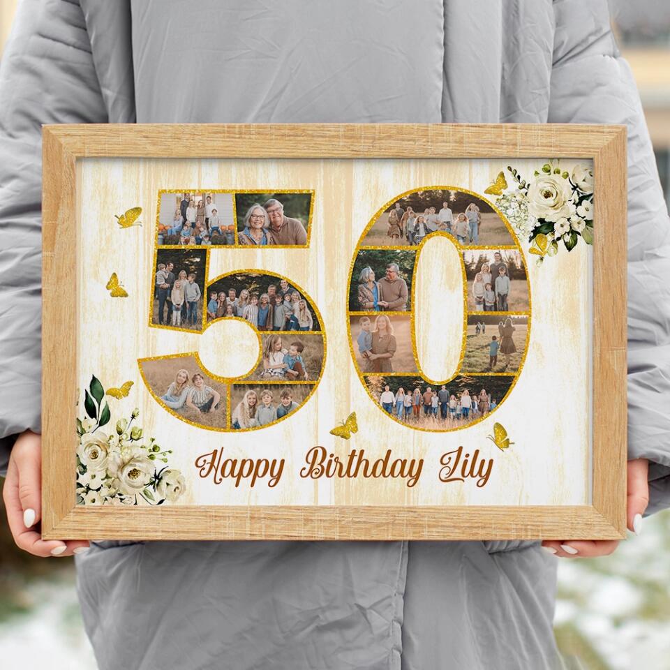 Happy Birthday 50 60 65 70 80 100 Custom Canvas Poster Birthday Gift For Parents Grandparents - Image 19