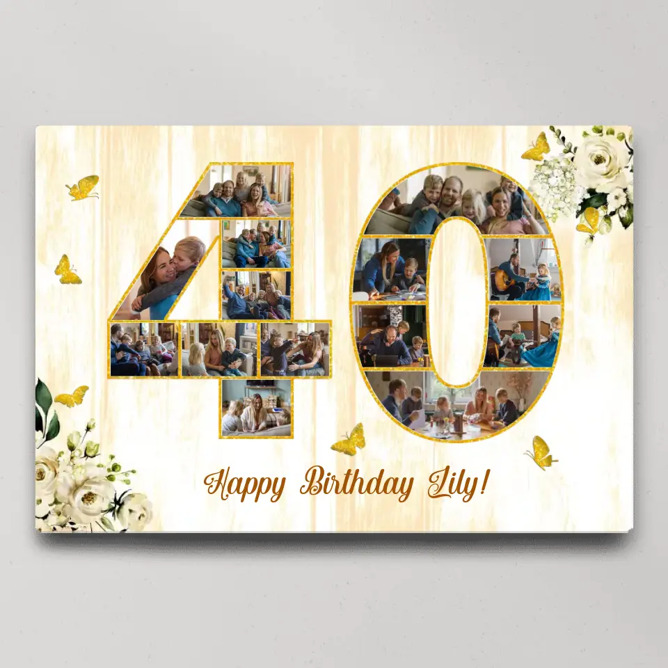 Happy Birthday 50 60 65 70 80 100 Custom Canvas Poster Birthday Gift For Parents Grandparents - Image 2