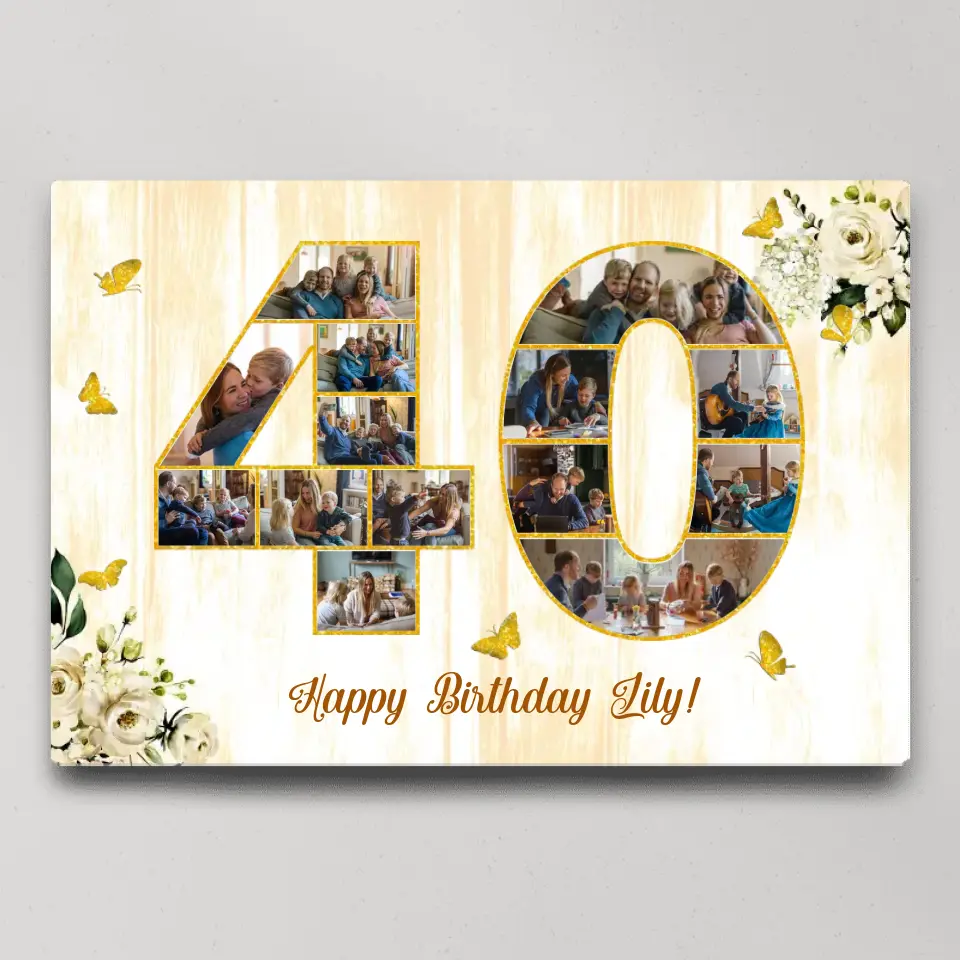 Happy Birthday 50 60 65 70 80 100 Custom Canvas Poster Birthday Gift For Parents Grandparents - Image 3