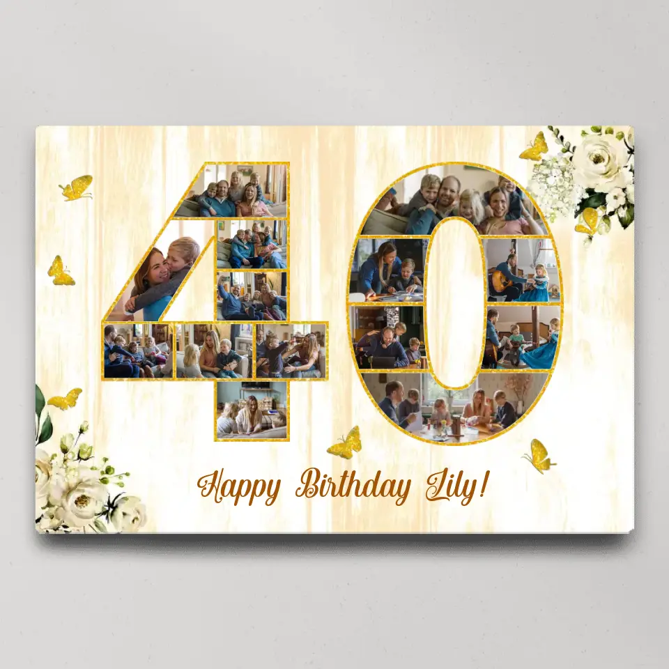 Happy Birthday 50 60 65 70 80 100 Custom Canvas Poster Birthday Gift For Parents Grandparents - Image 4