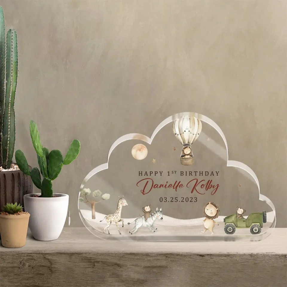 Happy Birthday Safari For Kids Acrylic Plaque - Image 2