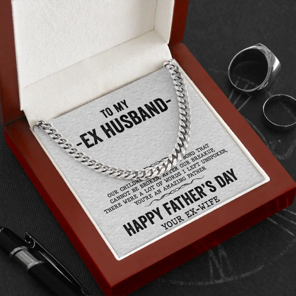 Happy Father's Day Cuban Link Chain with Message Card - Image 9