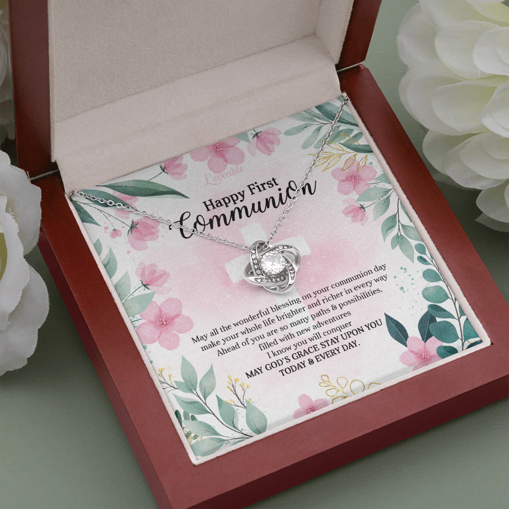 Happy First Communion White Gold Necklace - Image 5
