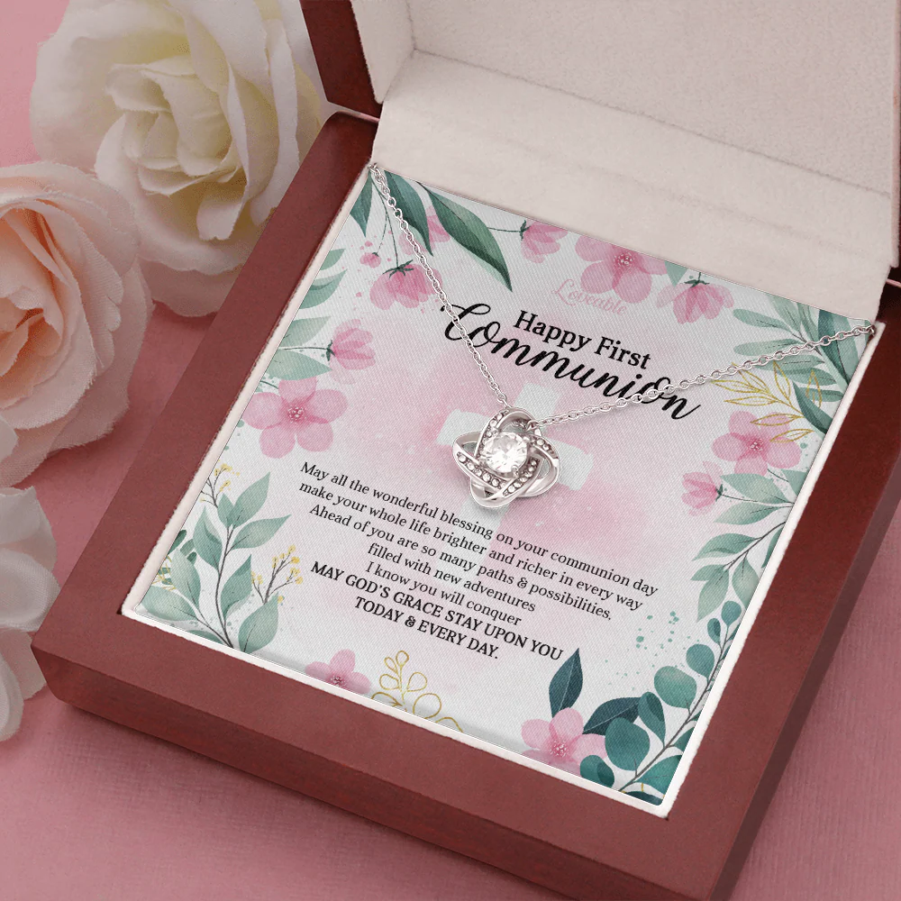 Happy First Communion White Gold Necklace - Image 6