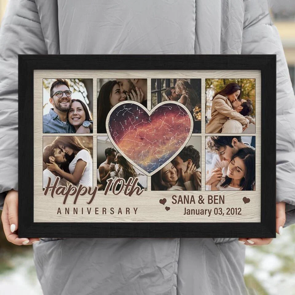 Heart Shape Star Map Happy Anniversary Custom Canvas Poster Anniversary Gift For Couples - Image 12