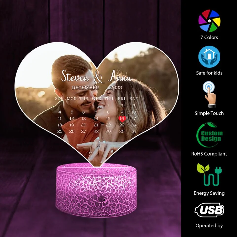 Heart-Shaped Valentine Upload Photo Led Light - Image 4