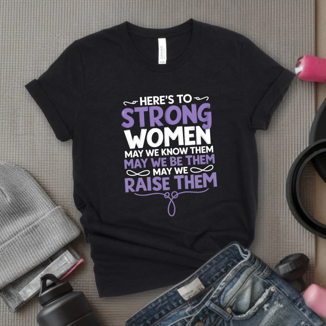 Here's To Strong Women V2 - Women Empowerment Tee - Gift for Her - Bella Canvas 3001 - Image 7