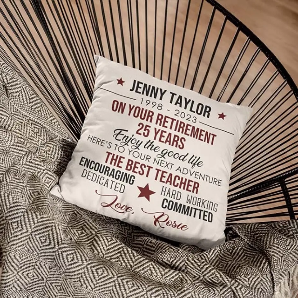 Here's To Your Next Adventure - Personalized Square Linen Pillow - Image 16