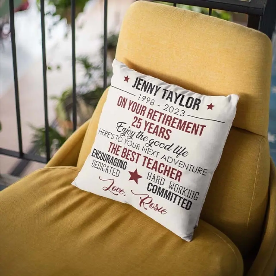 Here's To Your Next Adventure - Personalized Square Linen Pillow - Image 18