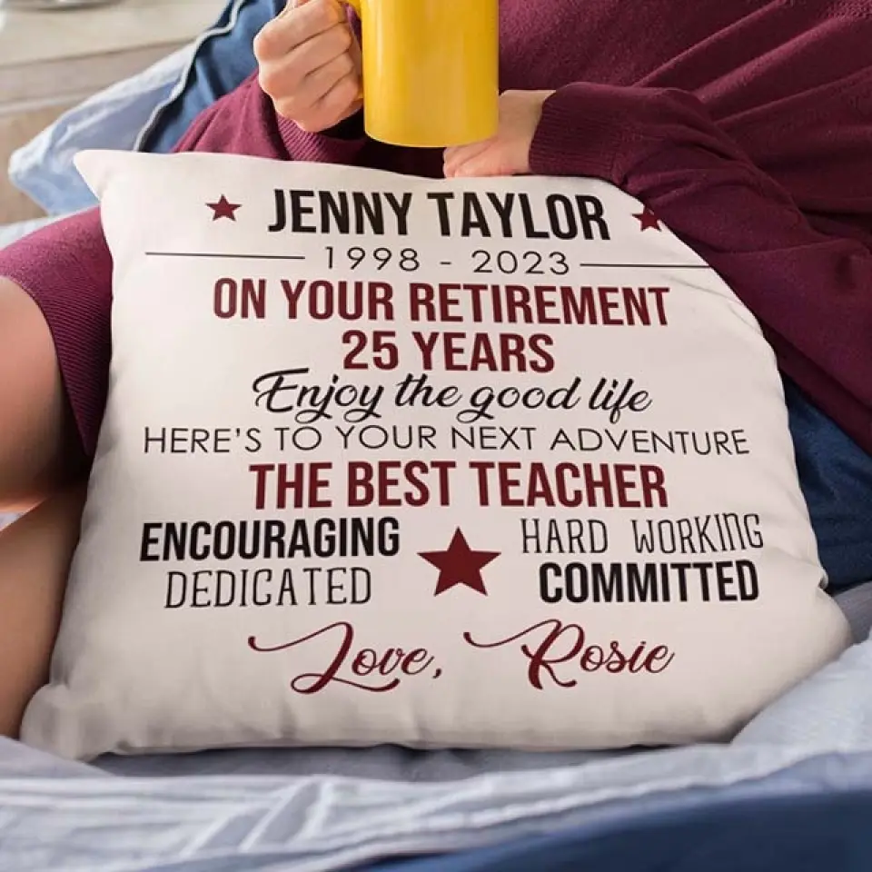 Here's To Your Next Adventure - Personalized Square Linen Pillow - Image 4